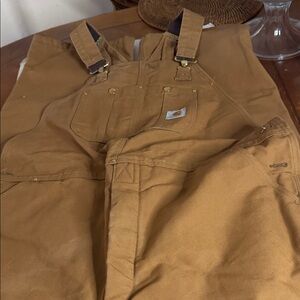 Carhartt Brown vintage Duck Work Overalls - Men's Heavy-Duty Bib